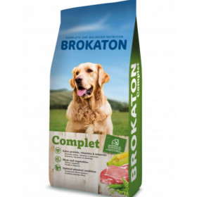 Пълноценна и балансирана храна Brokaton Complet  за пораснали кучета с нормално ниво на активност 20кг.